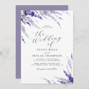 Lavender Mauve Dusty Purple Lilac Floral Wedding Invitation