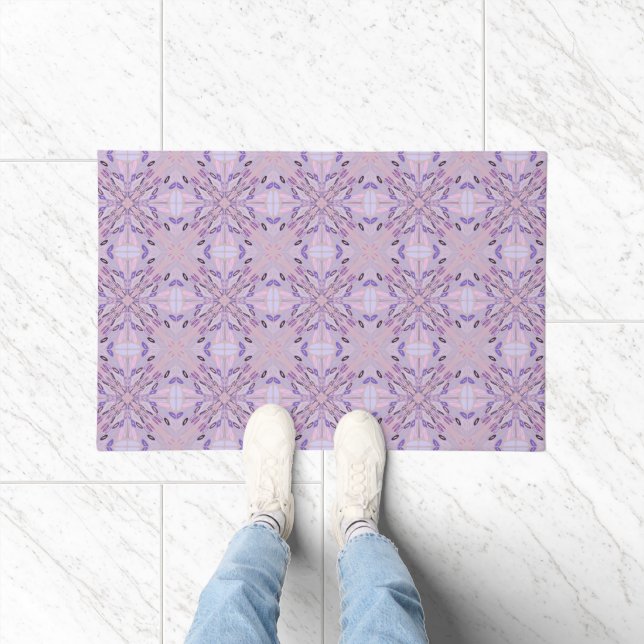 Lavender Mauve Pink Purple Geometric Abstract Art  Doormat (Indoor)