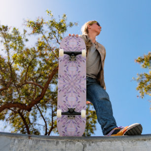Lavender Mauve Pink Purple Geometric Abstract Art  Skateboard