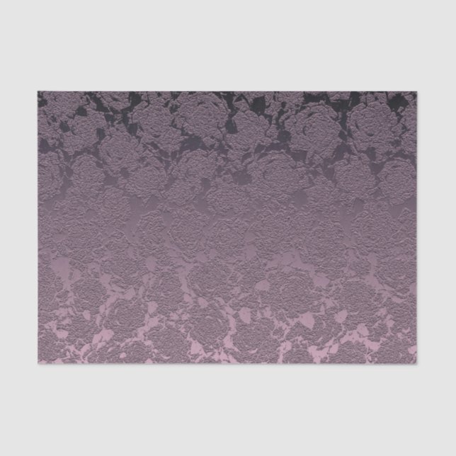 Lavender Mauve Purple Elegant Succulent Pattern Tissue Paper (Front)