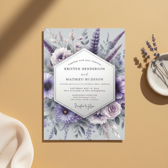 Lavender Meadow Bloom Wedding Invitation (Creator Uploaded)