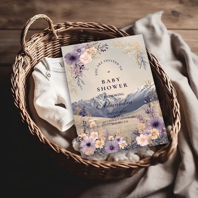 Lavender Meadow Peaks Baby Shower Invitation (Creator Uploaded)
