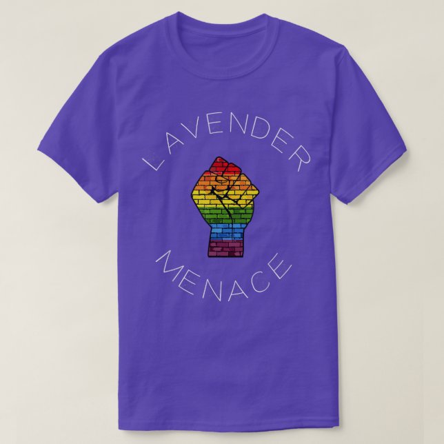 Lavender Menace  Lesbian Feminist Pride LGBT Radfe T-Shirt (Design Front)