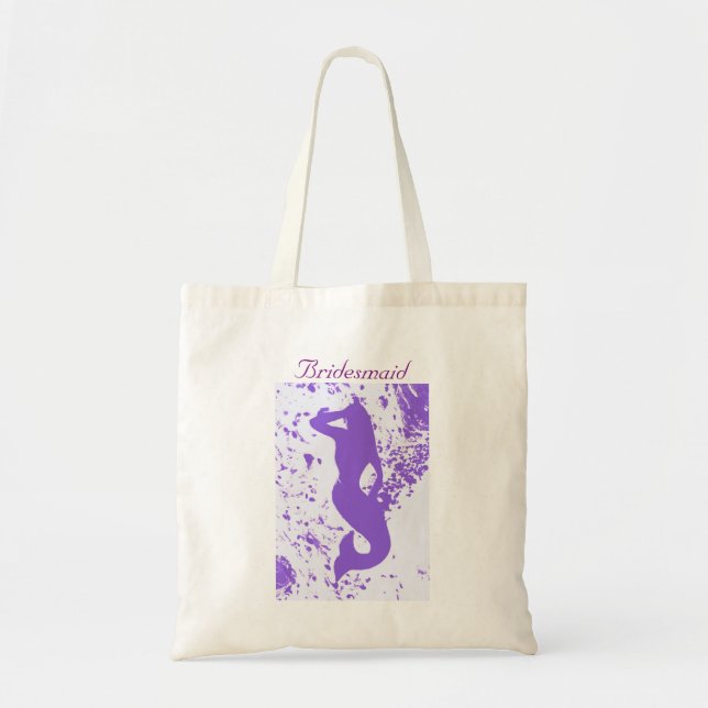 Lavender Mermaid Bridesmaid Tote Bag (Front)