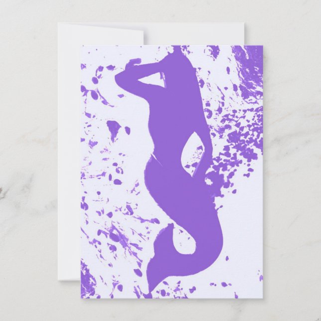 lavender mermaid looking ahead invitation (Front)