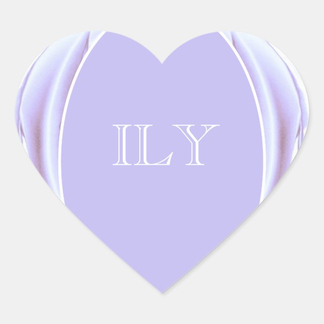 Lavender Metallic Rose Heart Sticker (Front)