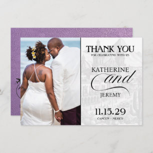 Lavender Mexico Passport Thank You Card