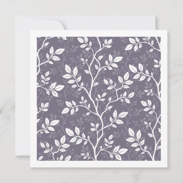 Lavender Minimalist Botanical Woven Branches Card (Front)