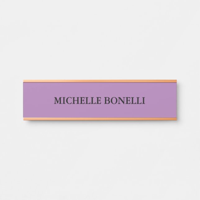 Lavender Minimalist Plain Legible Modern Door Sign (Front)