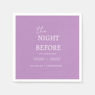Lavender Minimalist the Night Before Wedding  Napkin