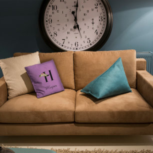 Lavender minimalist watercolor throw pillow