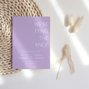 Lavender Minimalist We're Tying The Knot Wedding Invitation