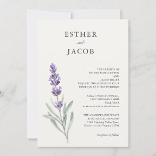 Lavender Minimalist Wildflower Meadow Botanical Invitation
