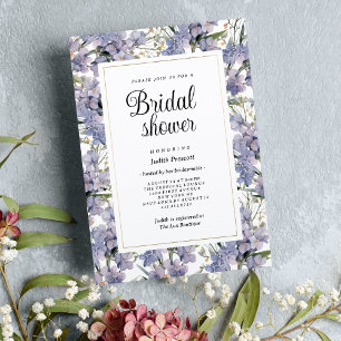 Lavender mint wild orchids floral Bridal Shower  Invitation