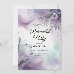 Lavender Mist and Watercolor Whispers Retirement  Invitation