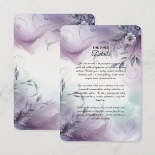 Lavender Mist and Watercolor Whispers Wedding Enclosure Card