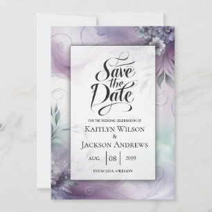 Lavender Mist and Watercolor Whispers Wedding Save The Date