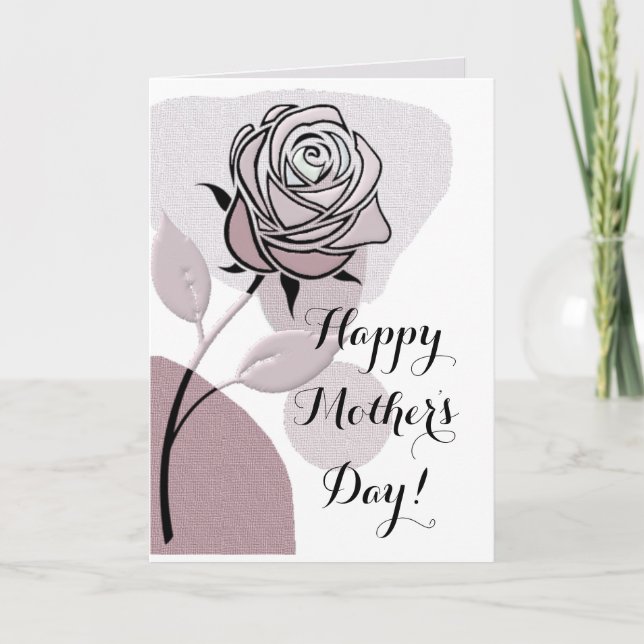 Lavender Mist Artistic Rose Happy Mother's Day  Card (Front)