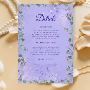 Lavender Mist Garden Wedding Details Card