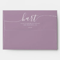 Lavender Mist with White Script Return Address