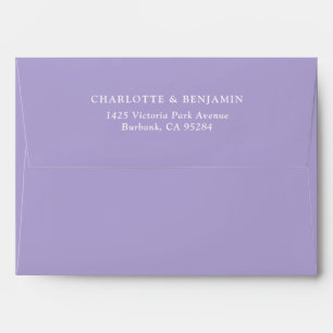 Lavender Modern Custom Wedding 5.25x7.25 Envelope