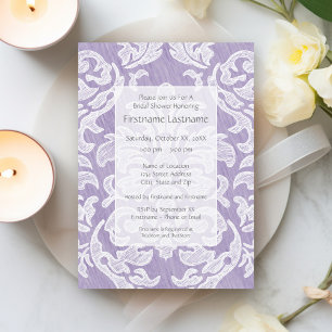 Lavender Modern Damask Bridal Shower Party Invitation