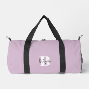 Lavender Modern Minimalist Monogrammed Duffle Bag
