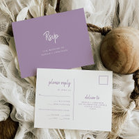 Lavender Modern Script Wedding Meal Choice RSVP