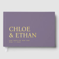 Lavender Modern Wedding Foil Guest Book