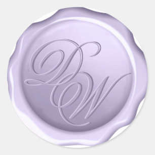 Lavender Monogram Wax Seal 2 Letters Purple Script