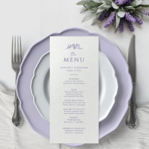 Lavender Monogram Wedding Menu