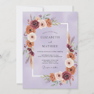 Lavender Moody Bohemian Wedding Invitation