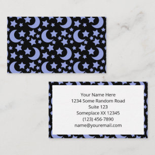Lavender Moons and Stars Celestial Pattern Business Card