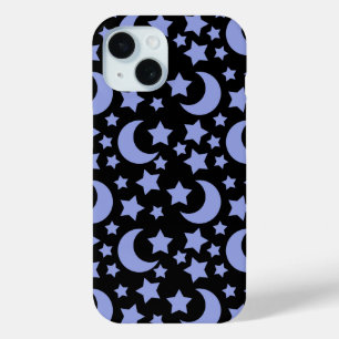 Lavender Moons and Stars Celestial Pattern iPhone 15 Case