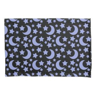 Lavender Moons and Stars Celestial Pattern Pillowcase