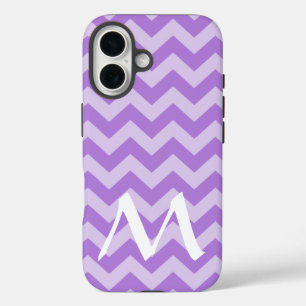 Lavender Moroccan Moods Chevrons with Monogram iPhone 16 Case