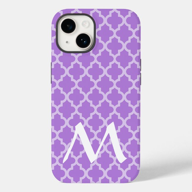 Lavender Moroccan Moods Quatrefoil Case-Mate iPhone Case (Back)