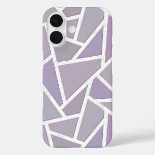 Lavender mosaic pattern iPhone 16 case