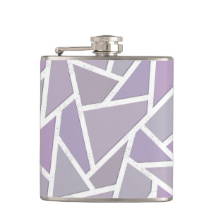 Lavender mosaic pattern hip flask