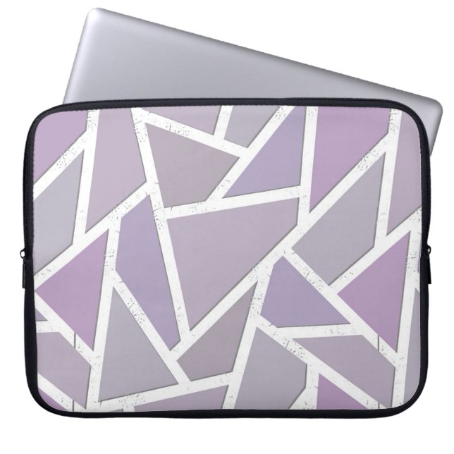 Lavender mosaic pattern laptop sleeve (Front)
