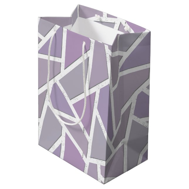 Lavender mosaic pattern medium gift bag (Back Angled)