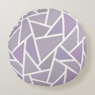 Lavender mosaic pattern round cushion