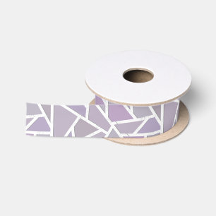 Lavender mosaic pattern satin ribbon
