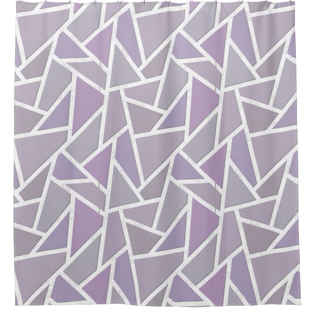 Lavender mosaic pattern shower curtain (Front)