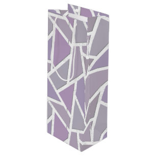 Lavender mosaic pattern wine gift bag