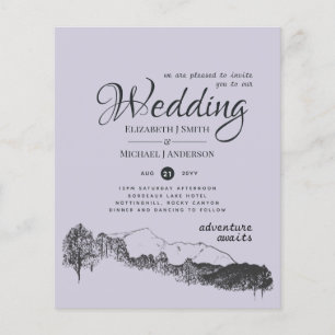 Lavender Mountain Adventure Wedding Budget Flyer