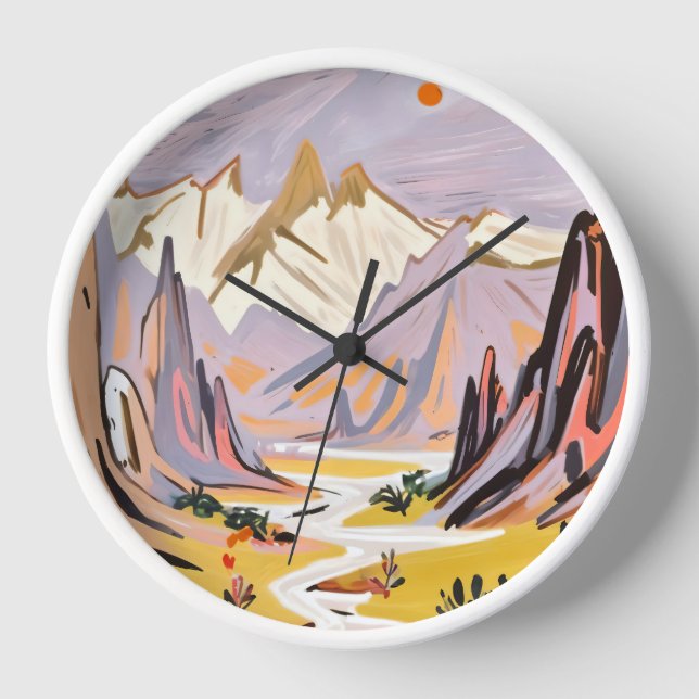 Lavender Mountains Clock (Front)