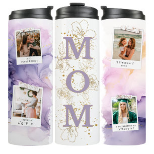 Lavender Mum Photo Coffee Travel Tumbler Mug