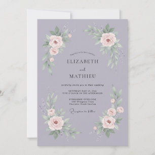 Lavender Muted Spring Wedding Invitation