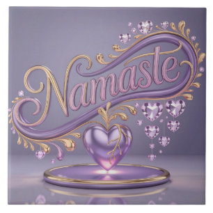 Lavender Namaste Gold Ceramic Tile
